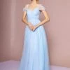 Elizabeth K - GL2610 Cold Shoulder Sweetheart Neck Tulle A-Line Gown 2 Elizabeth K - GL2610 Cold Shoulder Sweetheart Neck Tulle A-Line Gown
