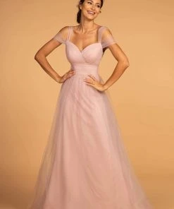 Elizabeth K - GL2610 Cold Shoulder Sweetheart Neck Tulle A-Line Gown 18 Elizabeth K - GL2610 Cold Shoulder Sweetheart Neck Tulle A-Line Gown