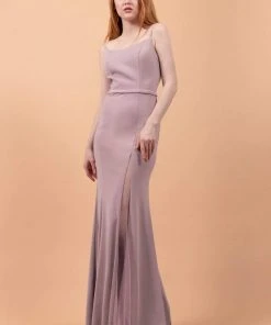 Elizabeth K - GL2670 Seamed Scoop Sheath Evening Dress