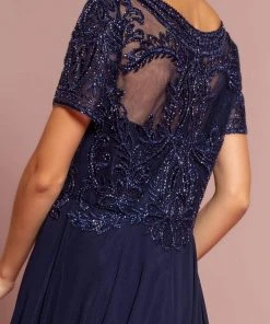 Elizabeth K - GL2683 Floral Embroidered Bateau Dress 17 Elizabeth K - GL2683 Floral Embroidered Bateau Dress