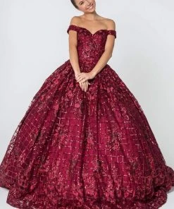 Elizabeth K - GL2803 Sequined Off-Shoulder Ballgown