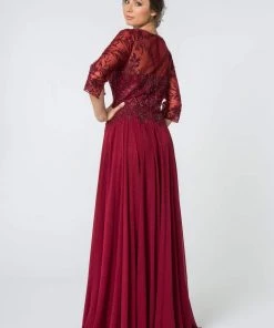 Elizabeth K - GL2810 Embroidered Bateau Chiffon A-line Gown 19 Elizabeth K - GL2810 Embroidered Bateau Chiffon A-line Gown