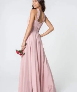 Elizabeth K - GL2816 Knotted Halter Bodice Chiffon A-Line Dress 24 Elizabeth K - GL2816 Knotted Halter Bodice Chiffon A-Line Dress