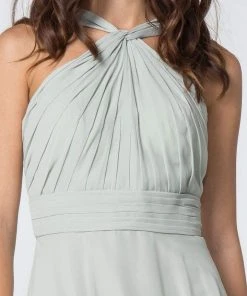 Elizabeth K - GL2816 Knotted Halter Bodice Chiffon A-Line Dress 27 Elizabeth K - GL2816 Knotted Halter Bodice Chiffon A-Line Dress