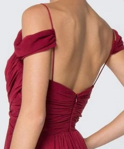 Elizabeth K - GL2824 Ruched Crisscross Bodice Chiffon Dress 33 Elizabeth K - GL2824 Ruched Crisscross Bodice Chiffon Dress