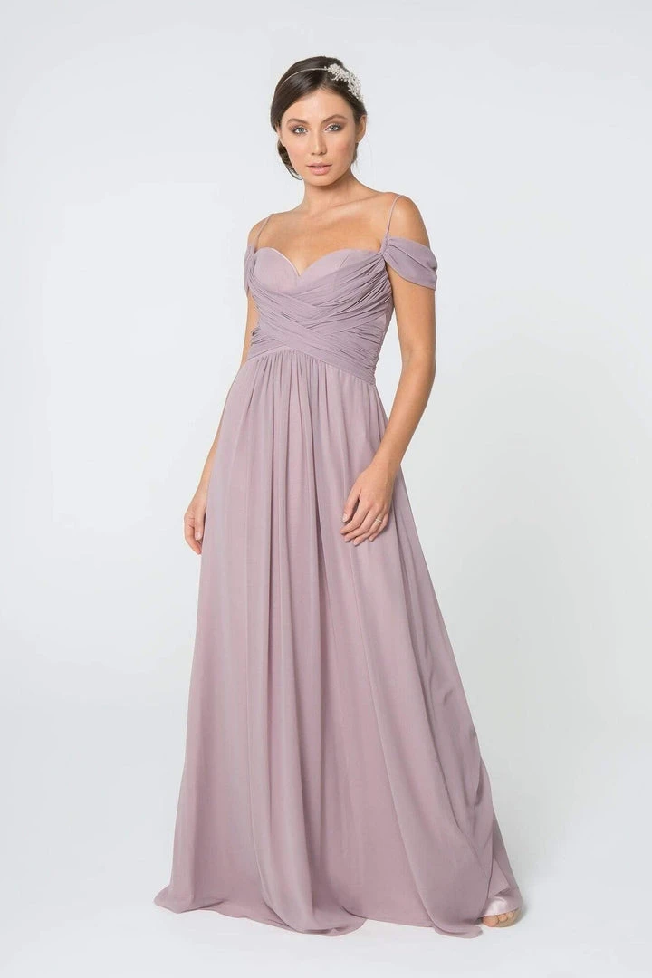 Elizabeth K - GL2824 Ruched Crisscross Bodice Chiffon Dress 3 Elizabeth K - GL2824 Ruched Crisscross Bodice Chiffon Dress