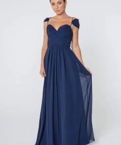 Elizabeth K - GL2824 Ruched Crisscross Bodice Chiffon Dress 22 Elizabeth K - GL2824 Ruched Crisscross Bodice Chiffon Dress