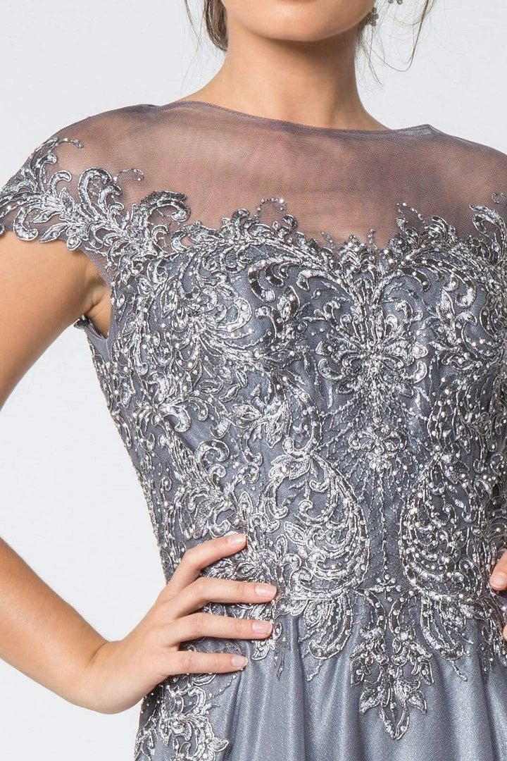 Elizabeth K - GL2828 Embellished Lace Bateau Chiffon A-line Gown 11 Elizabeth K - GL2828 Embellished Lace Bateau Chiffon A-line Gown