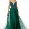 Elizabeth K - GL2891 Beaded Bodice Illusion Deep V-Neck Long Dress 1 Elizabeth K - GL2891 Beaded Bodice Illusion Deep V-Neck Long Dress