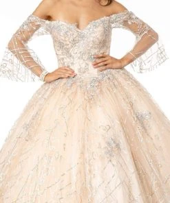 Elizabeth K - GL2911 Glitter Off-Shoulder Ballgown 20 Elizabeth K - GL2911 Glitter Off-Shoulder Ballgown