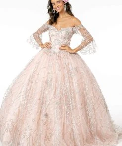 Elizabeth K - GL2911 Glitter Off-Shoulder Ballgown 15 Elizabeth K - GL2911 Glitter Off-Shoulder Ballgown
