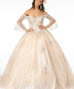 Elizabeth K - GL2911 Glitter Off-Shoulder Ballgown 19 Elizabeth K - GL2911 Glitter Off-Shoulder Ballgown