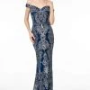 Elizabeth K - GL2922 Glitter Off-Shoulder Evening Dress