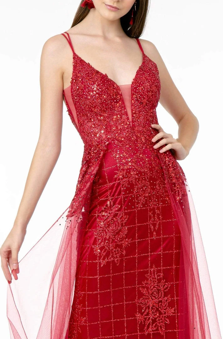 Elizabeth K - GL2924 Illusion Deep V-Neck Glitter Mesh Mermaid Gown 8 Elizabeth K - GL2924 Illusion Deep V-Neck Glitter Mesh Mermaid Gown