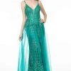 Elizabeth K - GL2924 Illusion Deep V-Neck Glitter Mesh Mermaid Gown 1 Elizabeth K - GL2924 Illusion Deep V-Neck Glitter Mesh Mermaid Gown