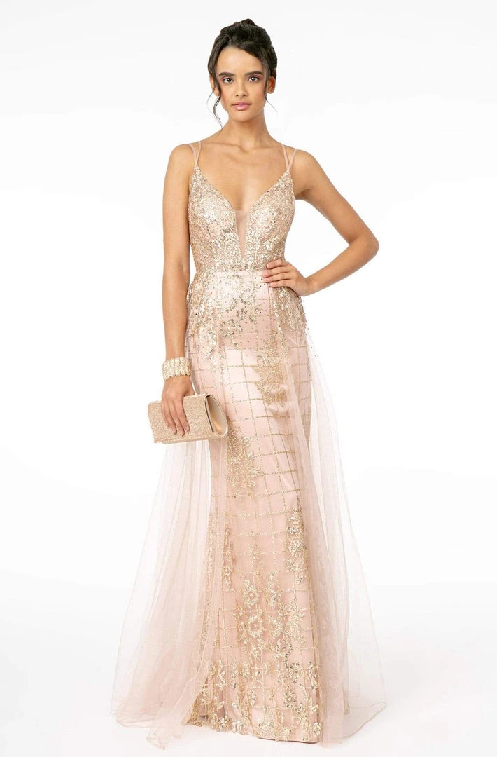 Elizabeth K - GL2924 Illusion Deep V-Neck Glitter Mesh Mermaid Gown 9 Elizabeth K - GL2924 Illusion Deep V-Neck Glitter Mesh Mermaid Gown