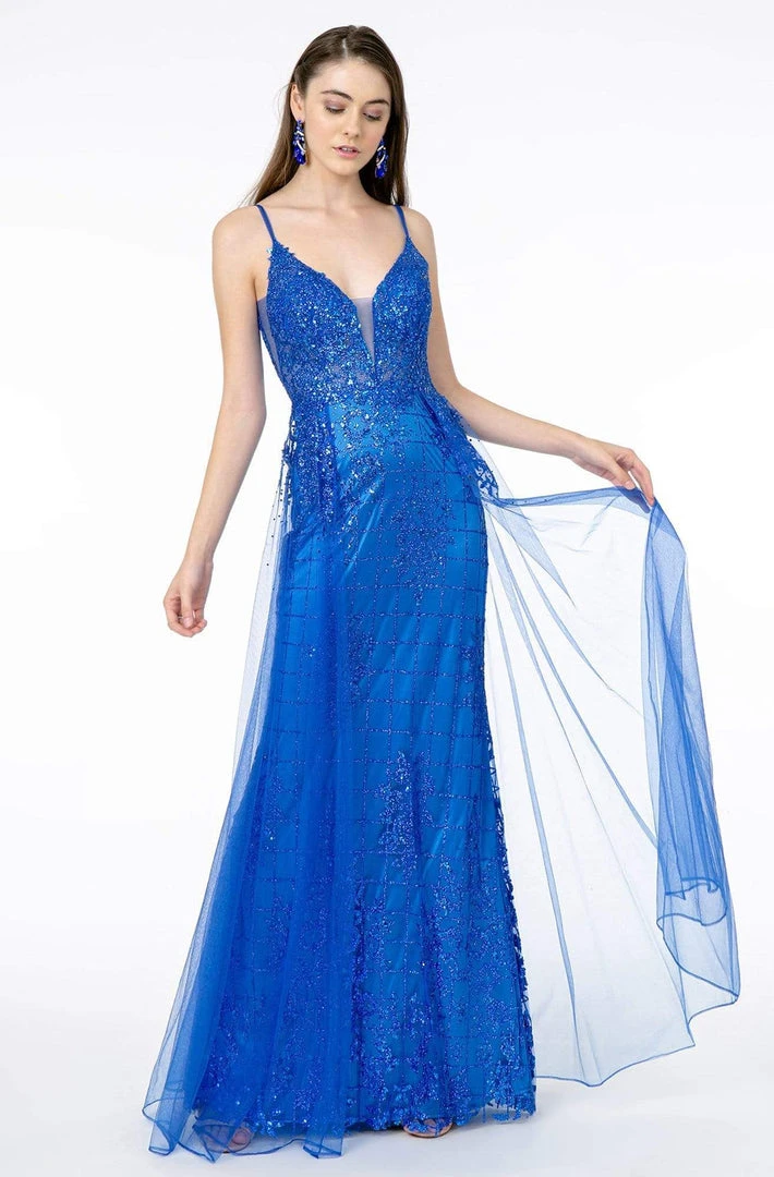 Elizabeth K - GL2924 Illusion Deep V-Neck Glitter Mesh Mermaid Gown 13 Elizabeth K - GL2924 Illusion Deep V-Neck Glitter Mesh Mermaid Gown