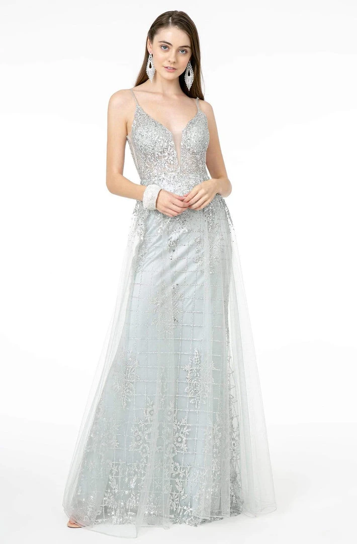 Elizabeth K - GL2924 Illusion Deep V-Neck Glitter Mesh Mermaid Gown 15 Elizabeth K - GL2924 Illusion Deep V-Neck Glitter Mesh Mermaid Gown