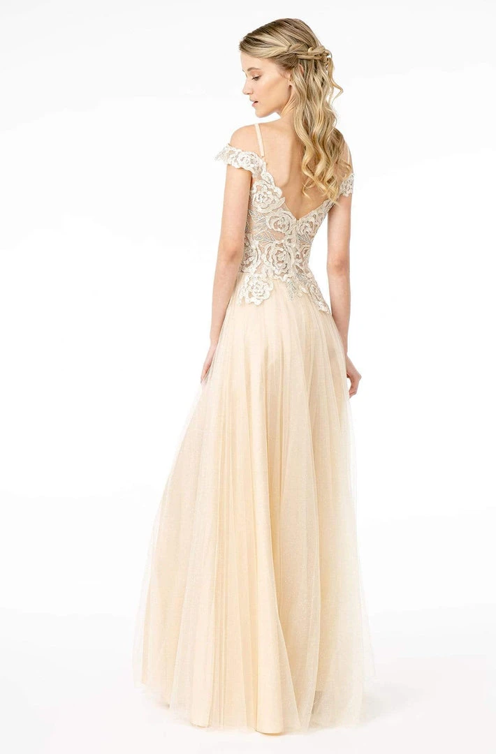 Elizabeth K - GL2953 Embroidered Off-Shoulder Mesh A-Line Gown 12 Elizabeth K - GL2953 Embroidered Off-Shoulder Mesh A-Line Gown
