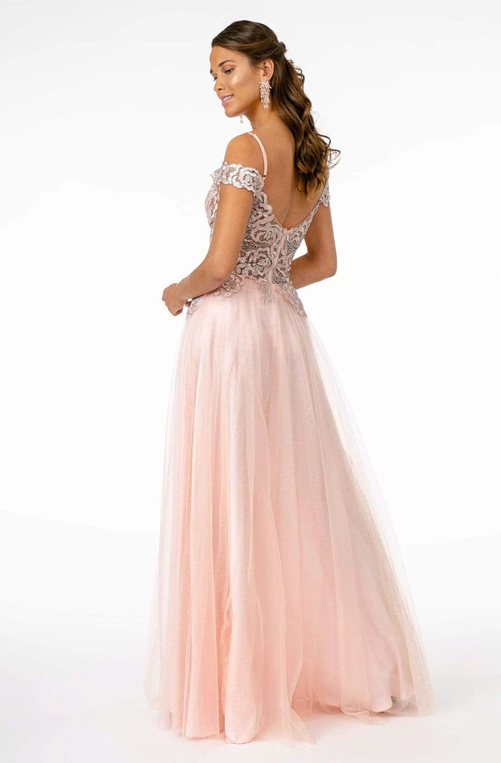 Elizabeth K - GL2953 Embroidered Off-Shoulder Mesh A-Line Gown 4 Elizabeth K - GL2953 Embroidered Off-Shoulder Mesh A-Line Gown