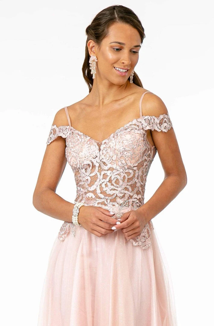 Elizabeth K - GL2953 Embroidered Off-Shoulder Mesh A-Line Gown 5 Elizabeth K - GL2953 Embroidered Off-Shoulder Mesh A-Line Gown
