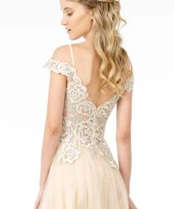 Elizabeth K - GL2953 Embroidered Off-Shoulder Mesh A-Line Gown 25 Elizabeth K - GL2953 Embroidered Off-Shoulder Mesh A-Line Gown