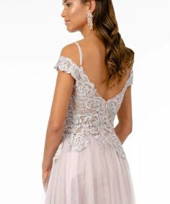 Elizabeth K - GL2953 Embroidered Off-Shoulder Mesh A-Line Gown 21 Elizabeth K - GL2953 Embroidered Off-Shoulder Mesh A-Line Gown