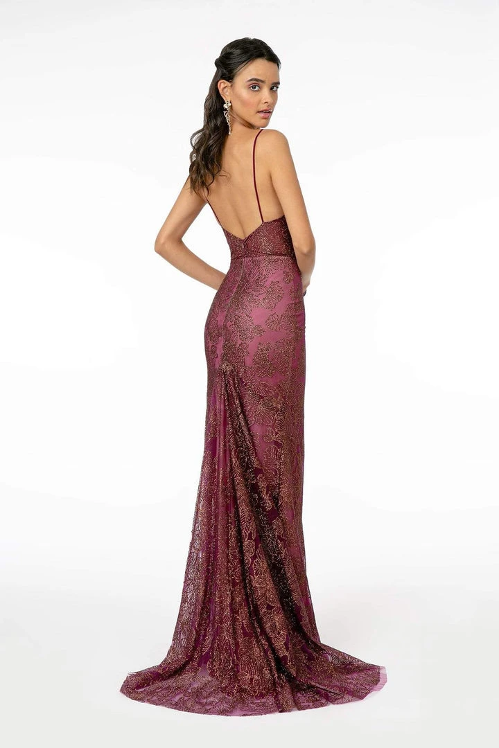 Elizabeth K - GL2989 Embellished Deep V-Neck Trumpet Dress 4 Elizabeth K - GL2989 Embellished Deep V-Neck Trumpet Dress