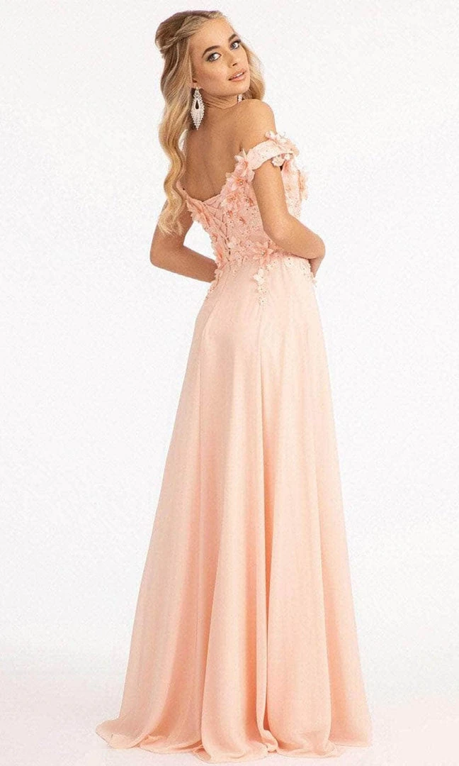 Elizabeth K GL3018 - Floral Embellished A-Line Evening Dress 4 Elizabeth K GL3018 - Floral Embellished A-Line Evening Dress