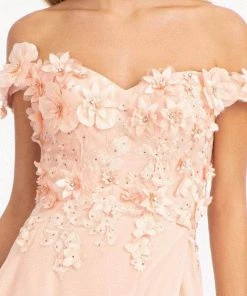 Elizabeth K GL3018 - Floral Embellished A-Line Evening Dress 25 Elizabeth K GL3018 - Floral Embellished A-Line Evening Dress