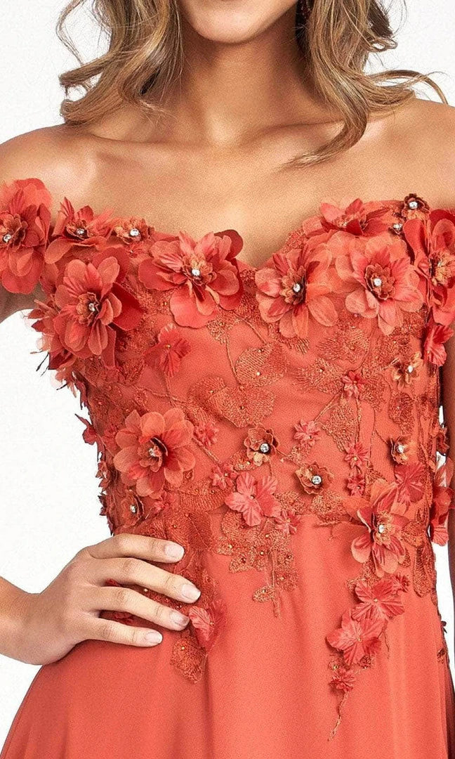 Elizabeth K GL3018 - Floral Embellished A-Line Evening Dress 19 Elizabeth K GL3018 - Floral Embellished A-Line Evening Dress