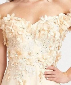 Elizabeth K GL3018 - Floral Embellished A-Line Evening Dress 28 Elizabeth K GL3018 - Floral Embellished A-Line Evening Dress