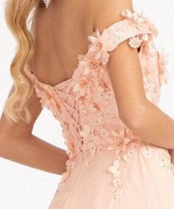 Elizabeth K GL3018 - Floral Embellished A-Line Evening Dress 26 Elizabeth K GL3018 - Floral Embellished A-Line Evening Dress