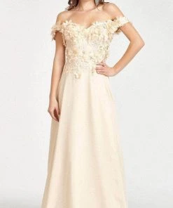 Elizabeth K GL3018 - Floral Embellished A-Line Evening Dress 27 Elizabeth K GL3018 - Floral Embellished A-Line Evening Dress