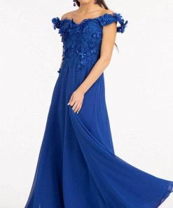 Elizabeth K GL3018 - Floral Embellished A-Line Evening Dress 33 Elizabeth K GL3018 - Floral Embellished A-Line Evening Dress