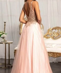 Elizabeth K GL3020 - Sleeveless Low-cut V-neck Long Dress 16 Elizabeth K GL3020 - Sleeveless Low-cut V-neck Long Dress