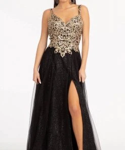 Elizabeth K GL3020 - Sleeveless Low-cut V-neck Long Dress