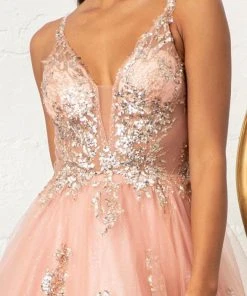 Elizabeth K GL3021 - Sleeveless Plunging V-neck Ballgown 20 Elizabeth K GL3021 - Sleeveless Plunging V-neck Ballgown