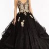 Elizabeth K GL3021 - Sleeveless Plunging V-neck Ballgown
