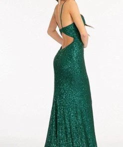 Elizabeth K GL3023 - Sequined Cutout Evening Gown 21 Elizabeth K GL3023 - Sequined Cutout Evening Gown