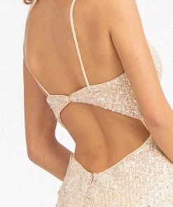 Elizabeth K GL3023 - Sequined Cutout Evening Gown 17 Elizabeth K GL3023 - Sequined Cutout Evening Gown