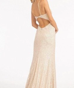 Elizabeth K GL3023 - Sequined Cutout Evening Gown 15 Elizabeth K GL3023 - Sequined Cutout Evening Gown