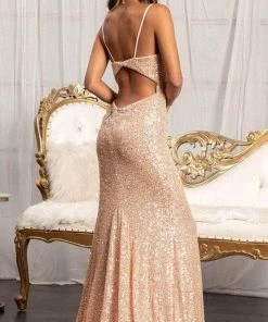 Elizabeth K GL3023 - Sequined Cutout Evening Gown 23 Elizabeth K GL3023 - Sequined Cutout Evening Gown