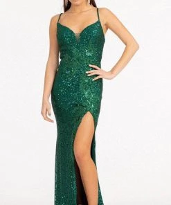 Elizabeth K GL3023 - Sequined Cutout Evening Gown 18 Elizabeth K GL3023 - Sequined Cutout Evening Gown
