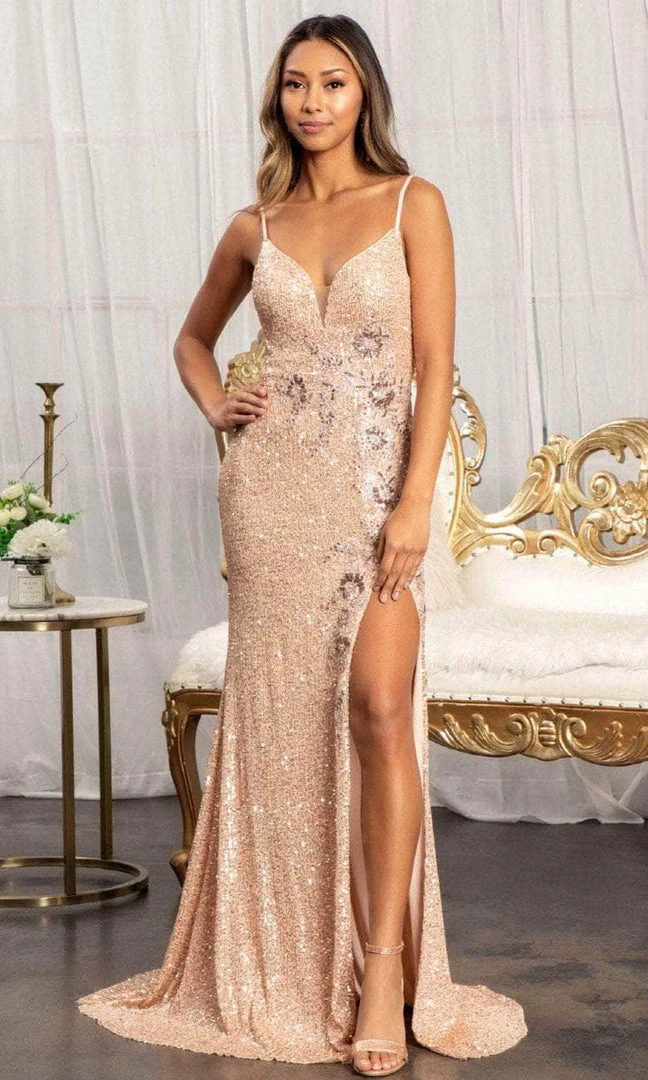 Elizabeth K GL3023 - Sequined Cutout Evening Gown 11 Elizabeth K GL3023 - Sequined Cutout Evening Gown
