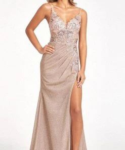 Elizabeth K GL3030 - Sequin Embroidered Prom Gown