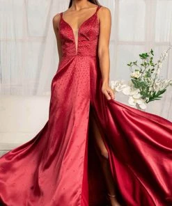 Elizabeth K GL3039 - Beaded Sweetheart A- Line Dress