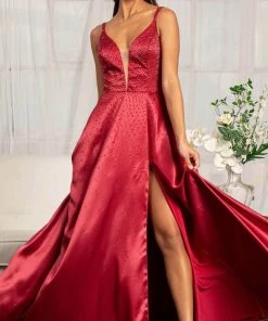 Elizabeth K GL3039 - Beaded Sweetheart A- Line Dress