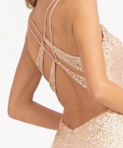 Elizabeth K GL3050 - Lace Trimmed Sequin Prom Dress 29 Elizabeth K GL3050 - Lace Trimmed Sequin Prom Dress