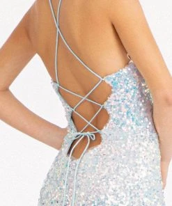 Elizabeth K GL3051 - Sleeveless Sequined Evening Gown